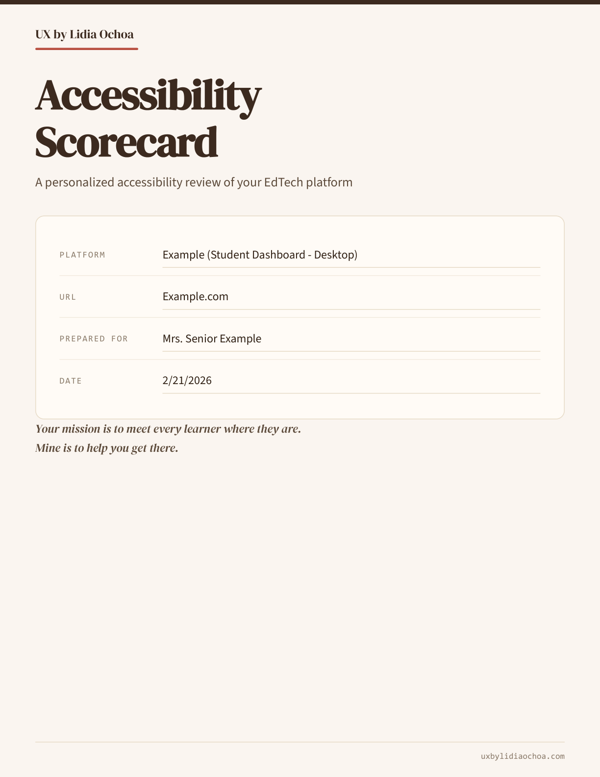 UX by Lidia Ochoa — Accessibility for EdTech